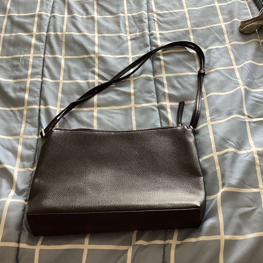 Vera Bradley Black Crossbody Pouch with Floral Interior